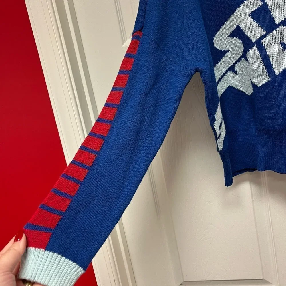 Star Wars Blue Drop Shoulder Wide Crewneck Sweater sz L
